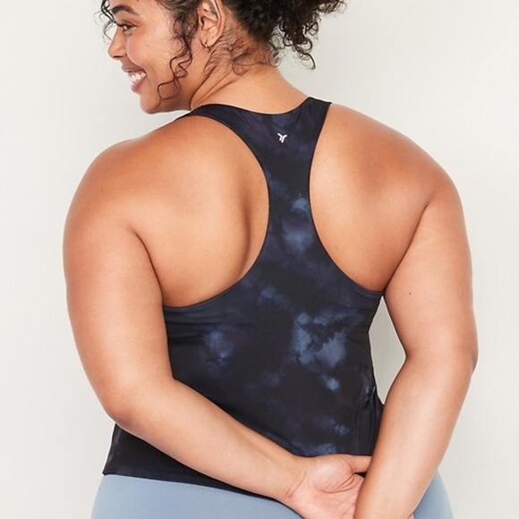 Black and Blue Tie-Dye Tank Top - Picture 2 of 4